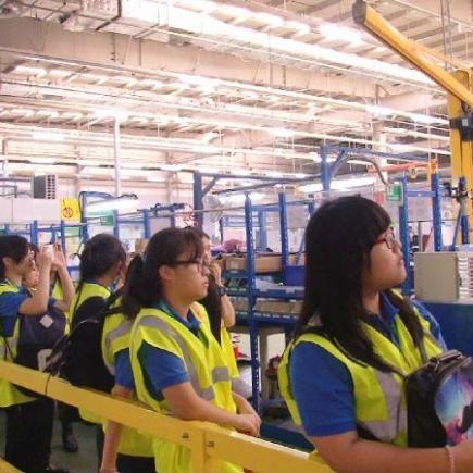 透過參訪大型製造業工廠，學生了解當地大型製造業的發展及其所面對的挑戰
