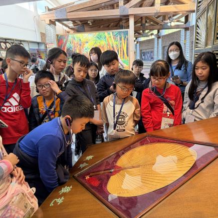 學生於葵樹博覽園，認真探究葵藝。